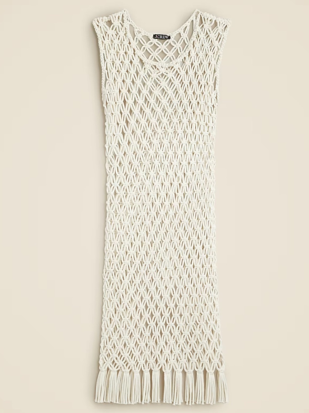 J. Crew Open Macramé Crochet Sleeveless Dress in Natural Beige - Picture 5 of 7